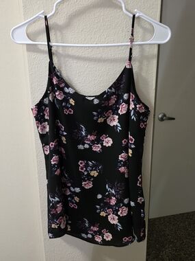Pink Republic Black Floral Spaghetti Strap Cami